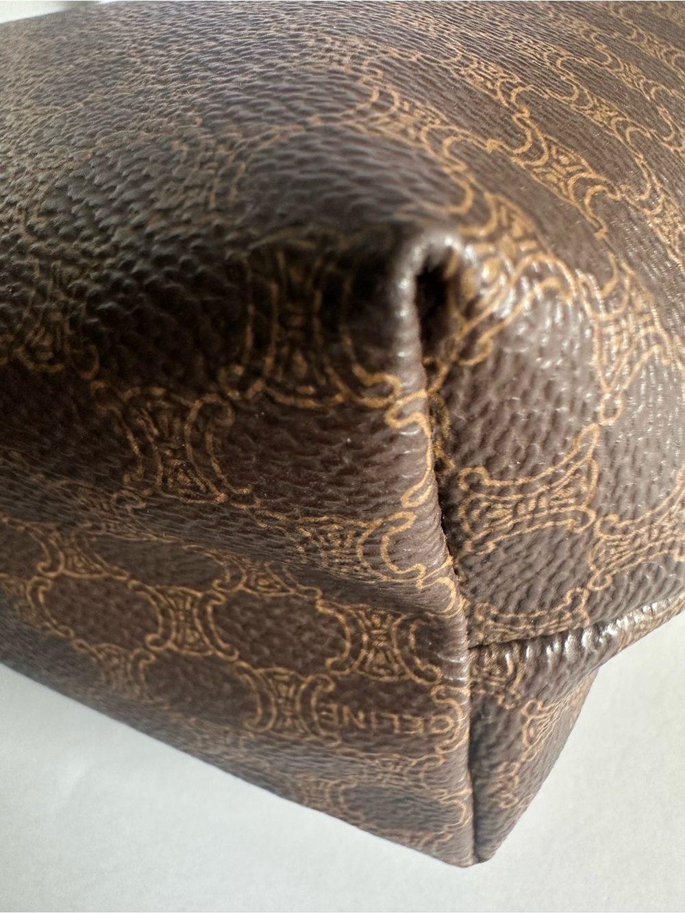 Vintage CELINE Macadam Triomphe Cosmetic Pouch Clutch Bag Italy - Picture 11 of 17
